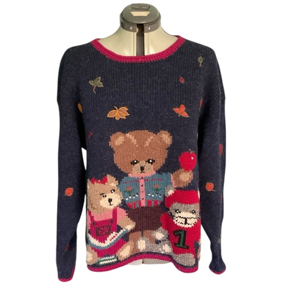 Woolrich Navy Sweater with Bear Design - Picture 1 of 8